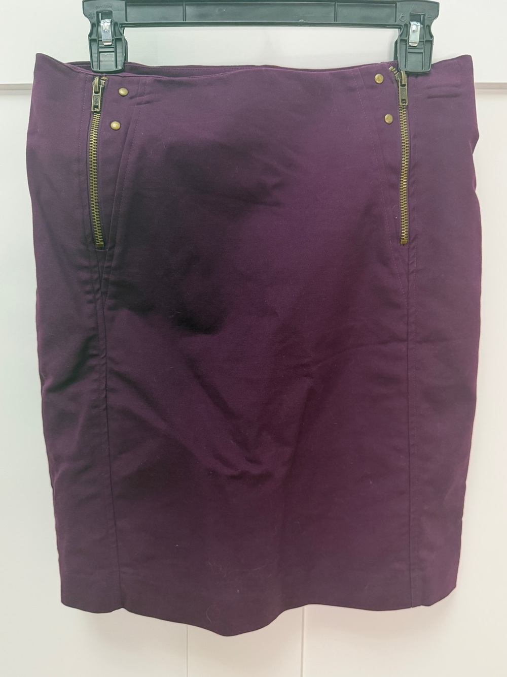 Worthington Women’s Purple Pencil Skirt with Zip Accents
